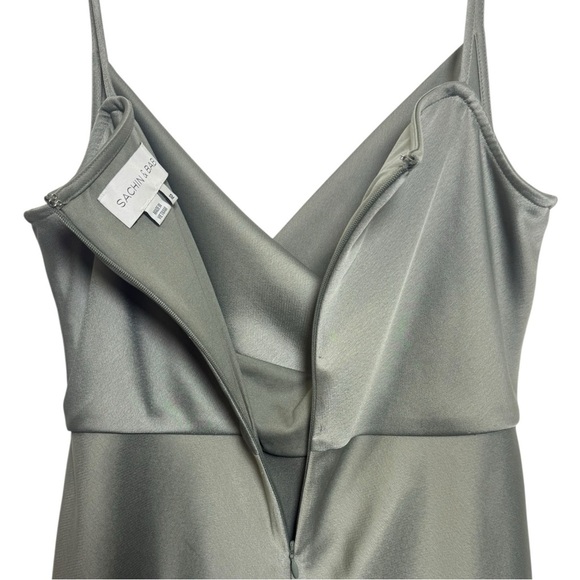 Sachin + Babi Sage Green Satin Midi Dress - Picture 5 of 12